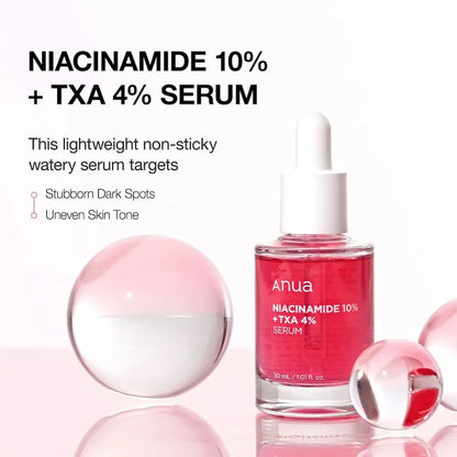 Serum texture of Anua Niacinamide 10% + TXA 4% – lightweight K-Beauty formula for dark spots and pigmentation