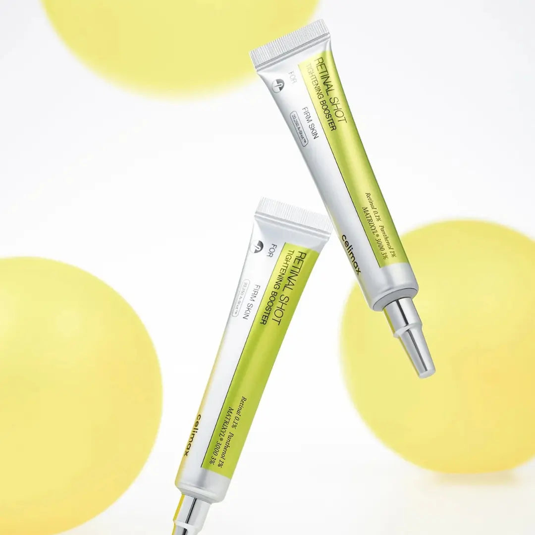 Celimax Retinal Shot Tightening Booster product lifestyle photo – K-Beauty skincare routine essentials