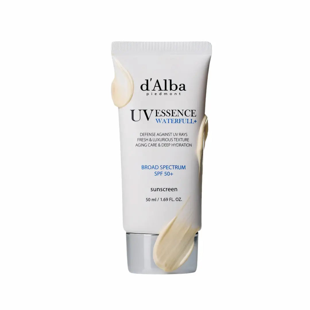 Texture of d’Alba White Truffle Waterfull Essence Sunscreen SPF 50+ applied on skin