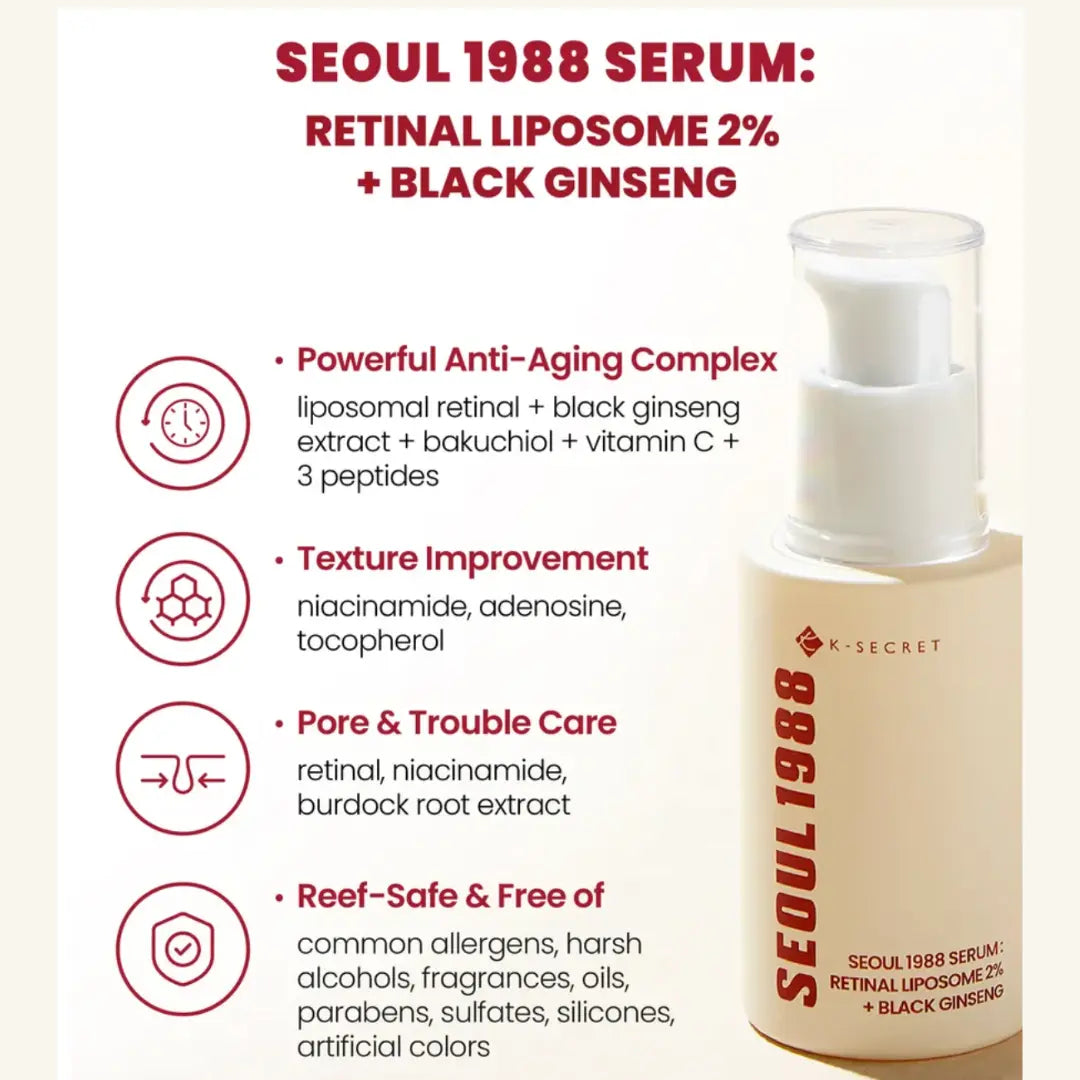 KSECRET SEOUL 1988 Serum used in nighttime skincare routine.