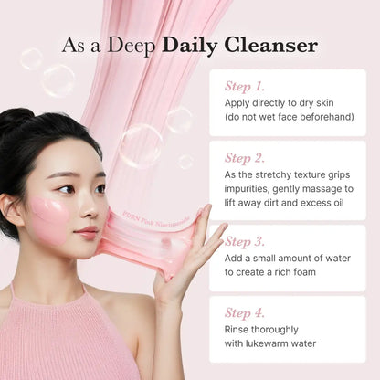 Applying Medicube Whip Cleanser | foaming face wash